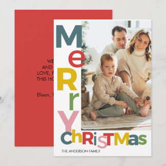 Invitation Merry Christmas Colorful Photo