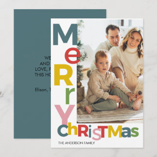 Invitation Merry Christmas Colorful Photo