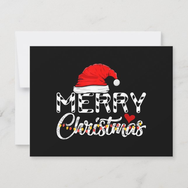 Invitation Merry Christmas Santa Claus Funny Family  (Devant)