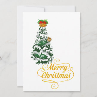 Invitation Merry Christmas Tree Watercolor Custom 