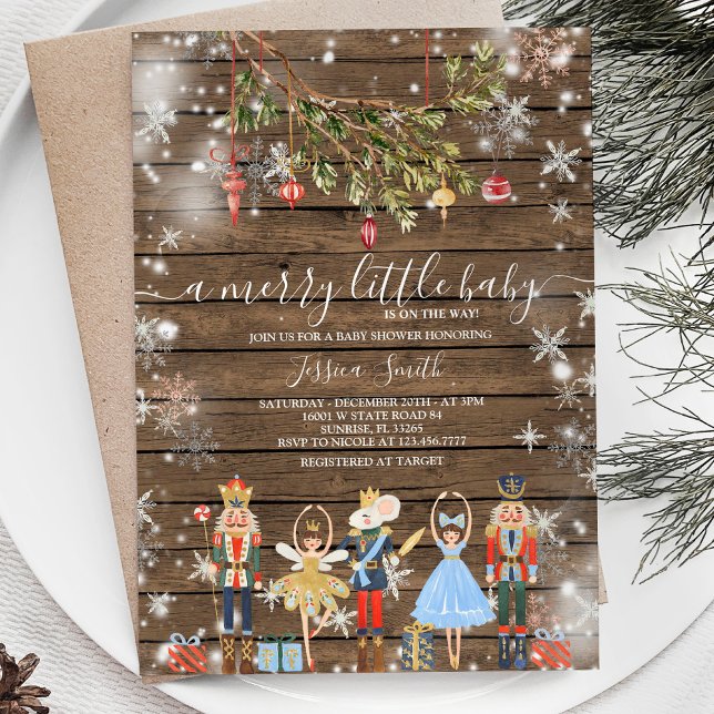 Invitation Merry Little Baby Fête Fête Nutcracker (Créateur téléchargé)