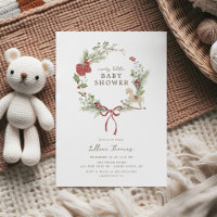 Merry Little Baby shower Red Bow Wreath