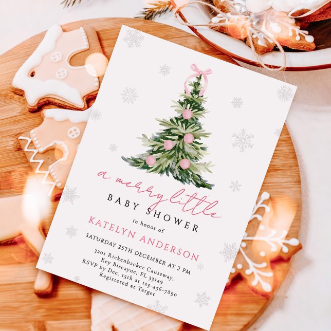 Invitation Merry Little Christmas Tree Baby Shower (Créateur téléchargé)