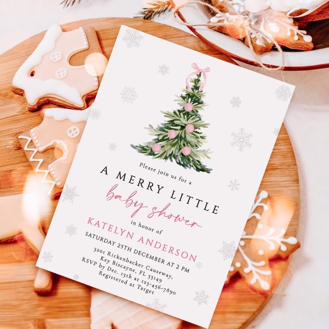 Invitation Merry Little Christmas Tree Baby Shower  (Créateur téléchargé)