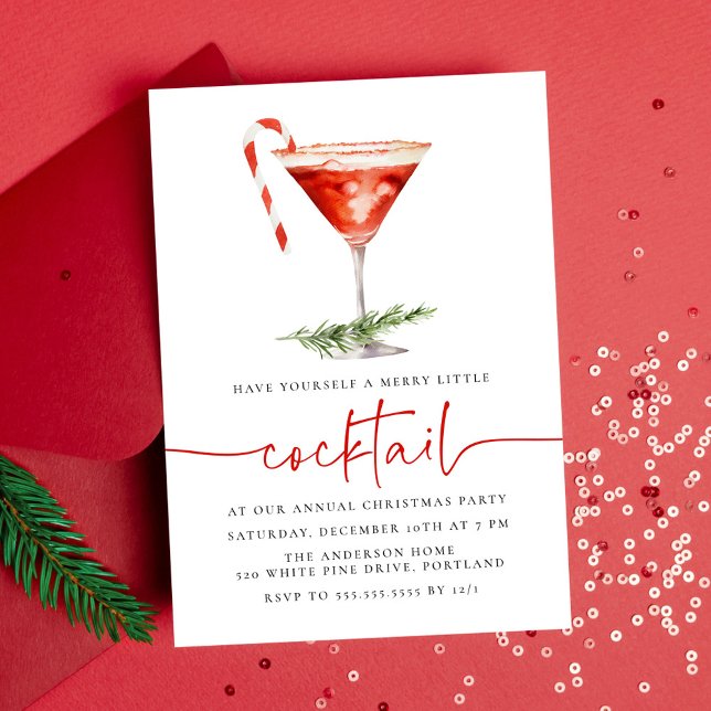 Invitation Merry Little Cocktail Sucre de canne Fête de Vacan (Créateur téléchargé)