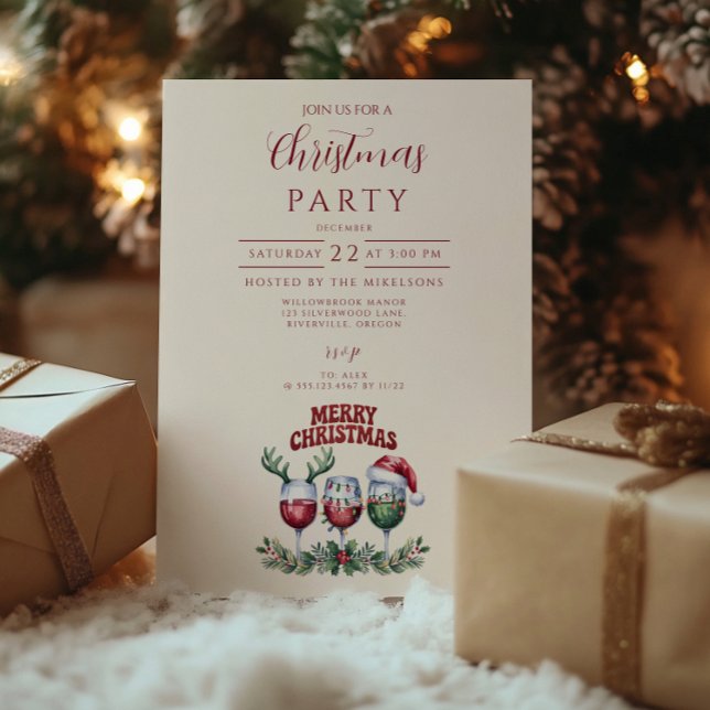 Invitation Merry Wine Christmas (Créateur téléchargé)