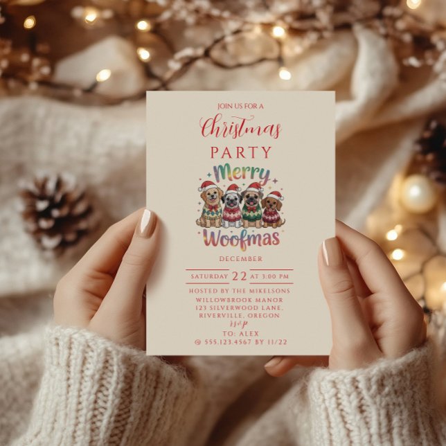 Invitation Merry Woofmas Dog Christmas (Créateur téléchargé)