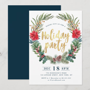 Invitation Merveilleuse fête fleurie de poinsettia