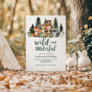 Invitation Merveilleux Animal de la Forêt pour Premier Annive