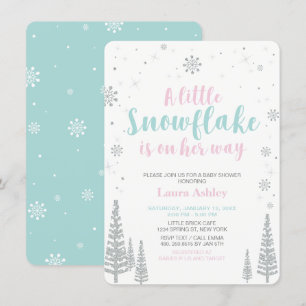 Invitation Merveilleux Hiver Argenté, Baby Shower Fille