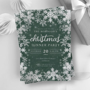 Invitation Merveilleux hiver Silver Wonderland Noël Vert