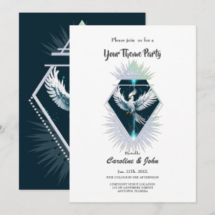 Invitation Merveilleux imaginaire blanc phoenix.