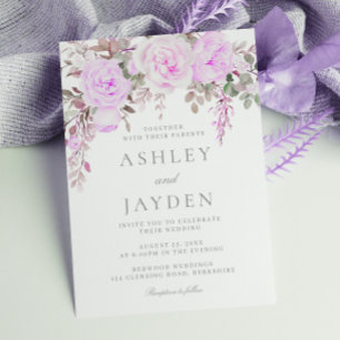 Invitation Merveilleux Mariage Floral violet