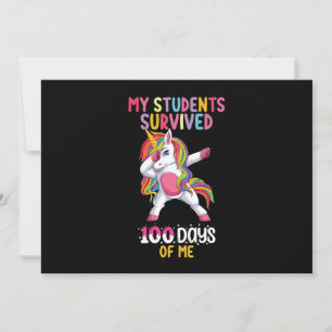 Invitation Mes élèves ont survécu 100 jours de moi Enseignant