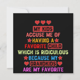 Invitation Mes Petits-Enfants Sont Mes Favoris