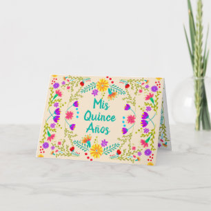 Invitation Mes Quinze Ans Mexicain Floral Quinceanera