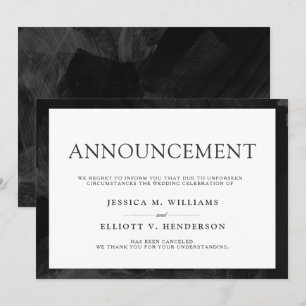 Invitation Message d'annulation du mariage Formal Plain