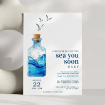 Message dans une bouteille pour bébé Sea You Soon