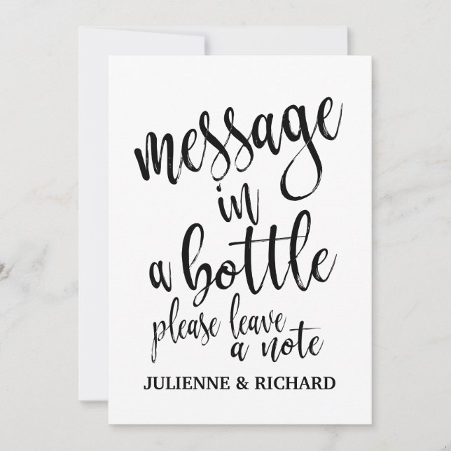 Invitation Message dans une bouteille Signal Mariage abordabl (Devant)