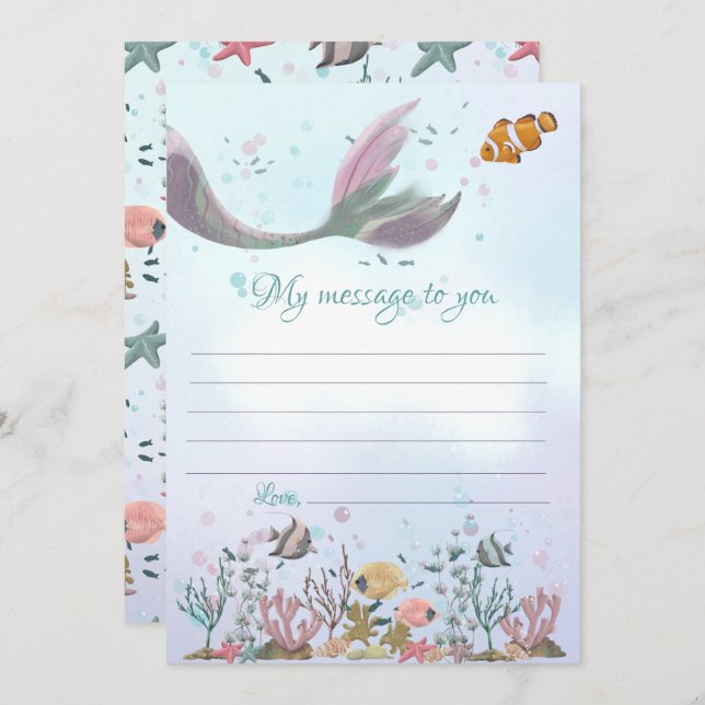 Invitation Message de la capsule de temps de la sirène pour v (Devant / Derrière)