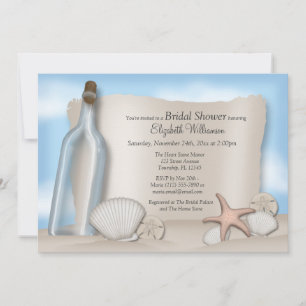 Invitation Message d'une Fête des mariées de Bottle Beach