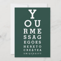 Message personnalisé Emerald Green Eyesight Chart