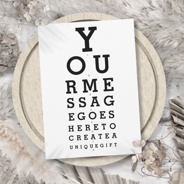 Invitation Message personnalisé sur le tableau de l'opticien (Optician Chart Personalized Message Invitation)