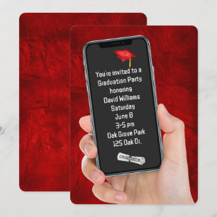 Invitation Message texte de la fête de graduation sur le cuir