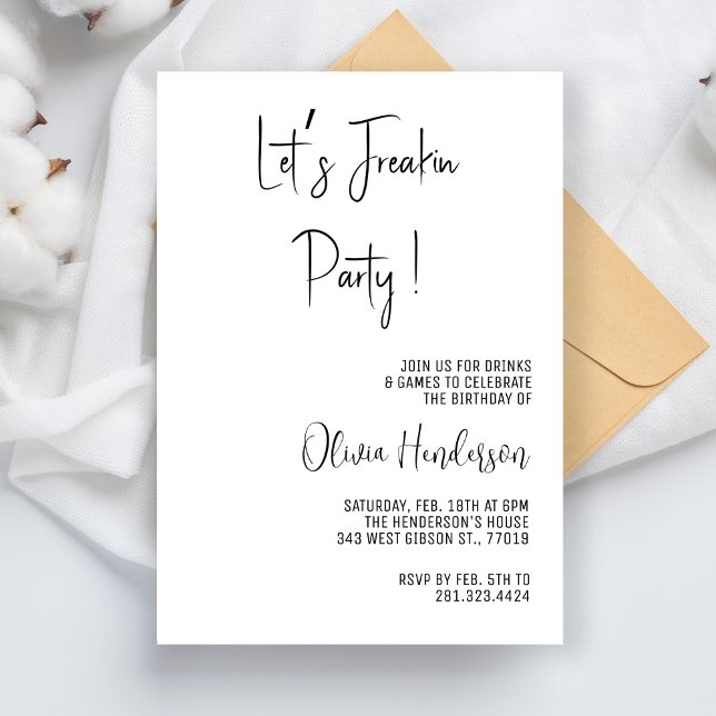 Invitation Message texte de la fête Freakin simple Anniversai (Créateur téléchargé)