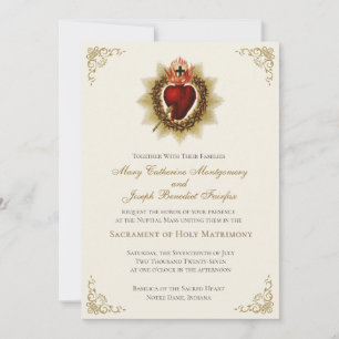 Invitation Messe de mariage catholique du Sacré-Cœur
