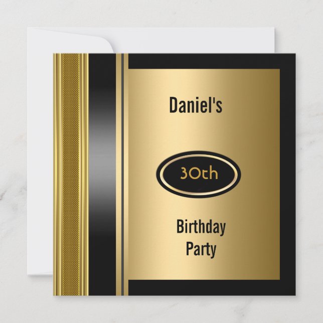 Invitation Métal Gold Mens 30e Anniversaire Bronze Homme (Devant)