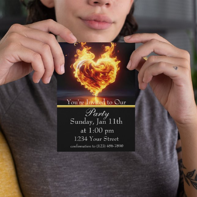 Invitation Mettez le feu à notre fête ! (Créateur téléchargé)