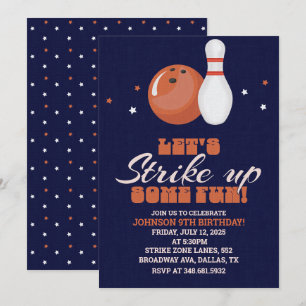 Invitation Mettons-nous un peu de plaisir ! Bowling Anniversa