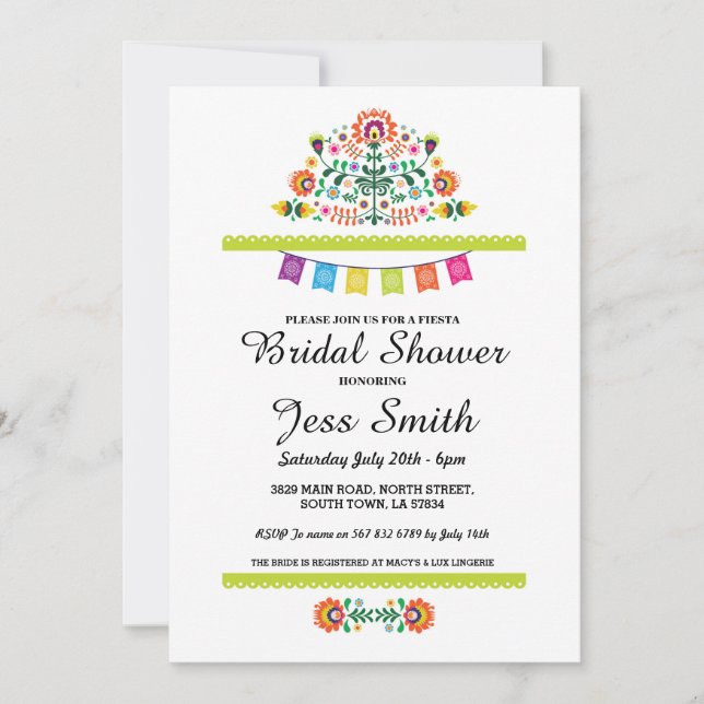 Invitation mexicain de fiesta de partie de Fête de (Devant)