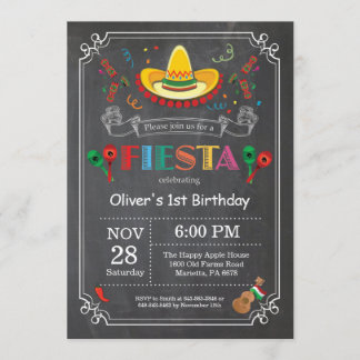 Invitation Mexicain de tableau d'invitation d'anniversaire de