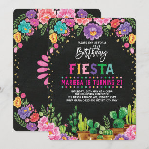 Invitation mexicain floral de fleur de fête