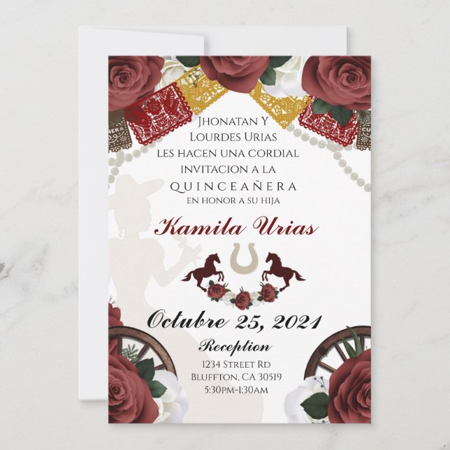 Invitation mexicaine Charra (Devant)