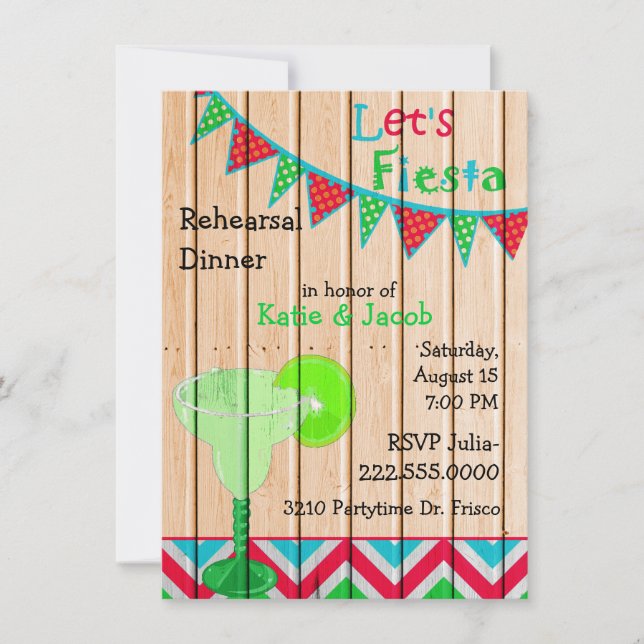 Invitation mexicaine de dîner de répétition de (Devant)