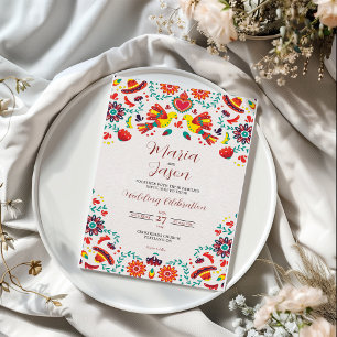 Invitation mexicaine Fiesta Sombrero Folk Art Mariage