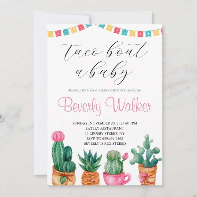 Invitation Mexicaine Fiesta Taco Bout A Baby Couple's Shower  (Devant)