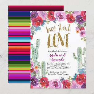 Invitation Mexicaine Floral Taco sur l'invitation de l'amour