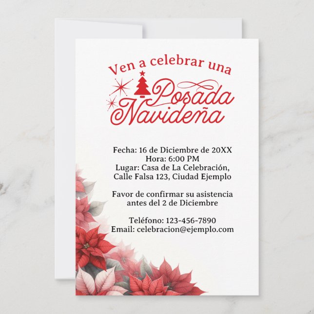 Invitation Mexicaine Posada de Noël (Devant)