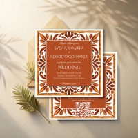 Mexicaine Talavera brune mariage élégant avec RSVP