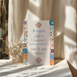 Invitation Mexicaine Talavera Coloré Floral Fiesta Mariage