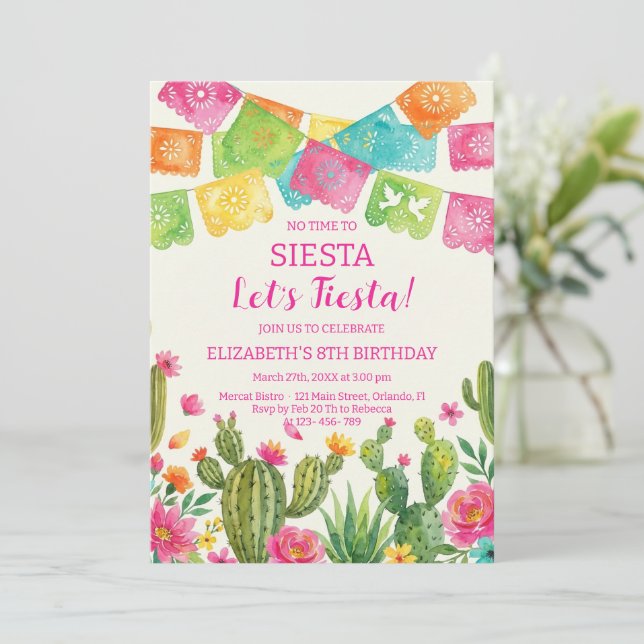 Invitation Mexican fiesta birthday party (Debout devant)
