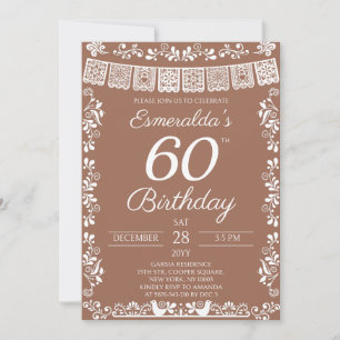Invitation Mexican Fiesta Terracotta 60e Anniversaire