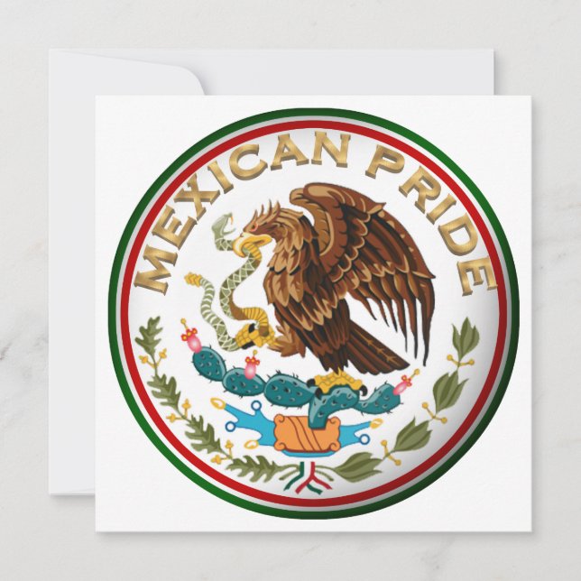 Invitation Mexican Pride (Aigle du drapeau mexicain) (Devant)
