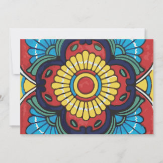 Invitation Mexican red talavera tile