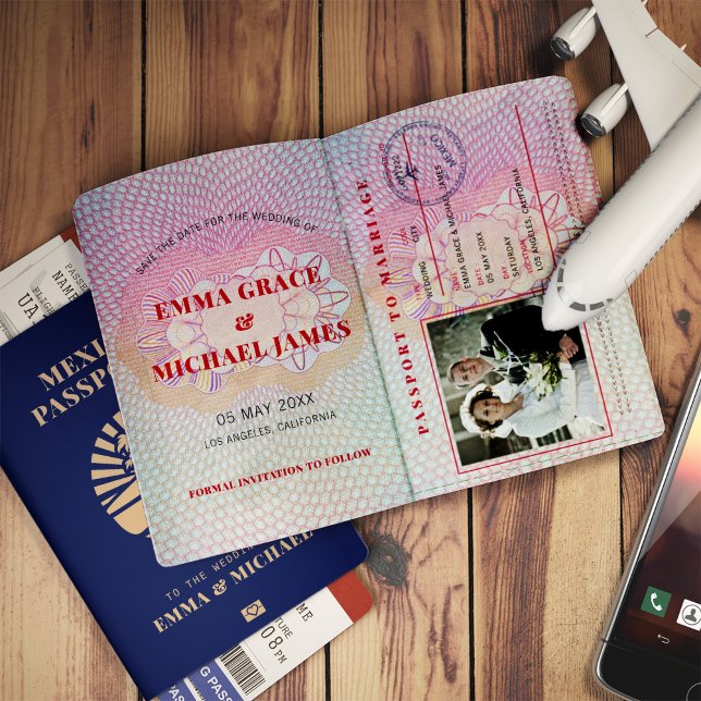 Invitation Mexique Destination Passeport Mariage Enregistrer  (Créateur téléchargé)