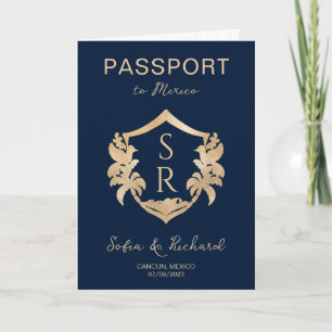 Invitation Mexique Mariage Destination Passeport Crest Palm